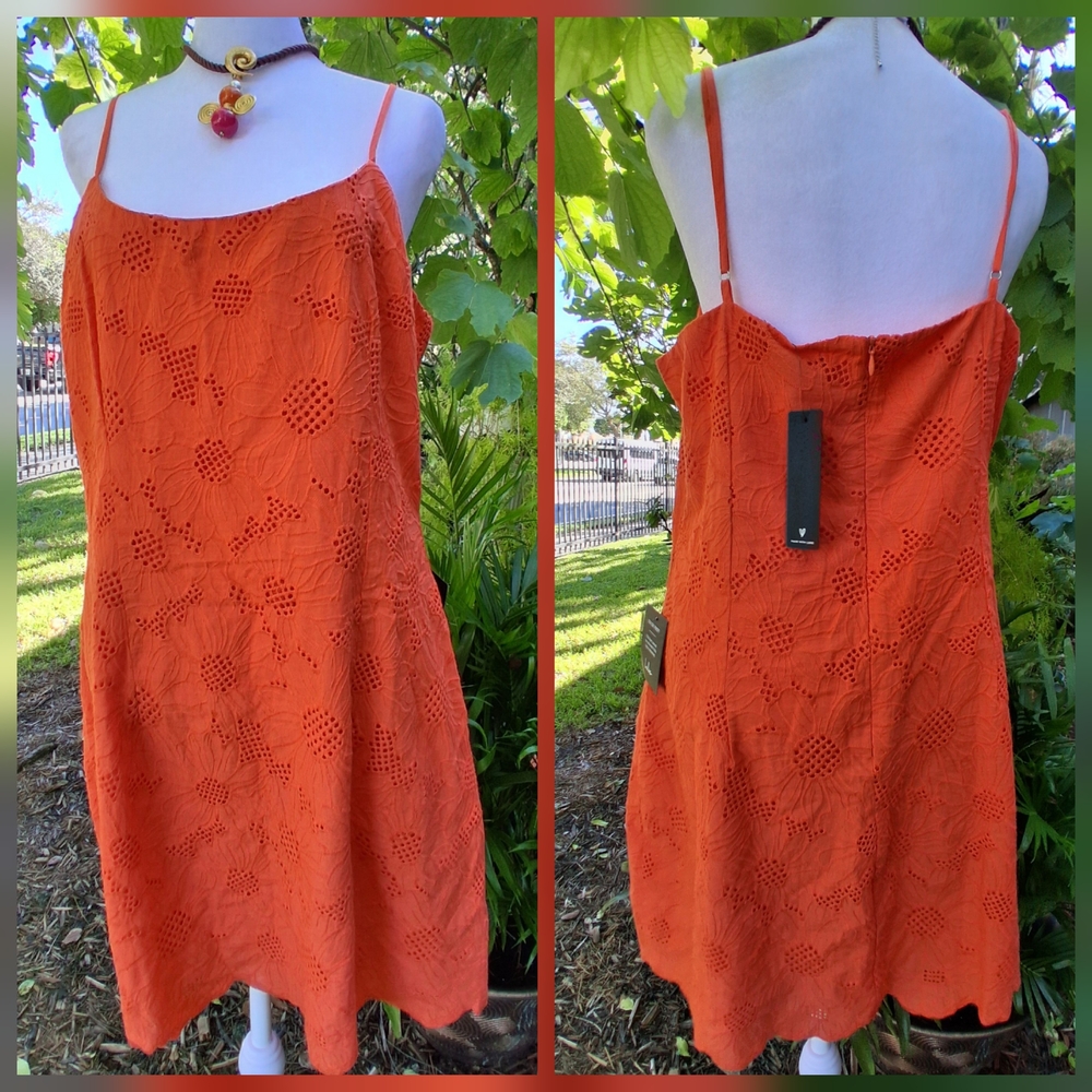 🔥NWT Lulus SUNNY GLOW EMBROIDERED Dress XL & FREE GIFT - Picture 3 of 16